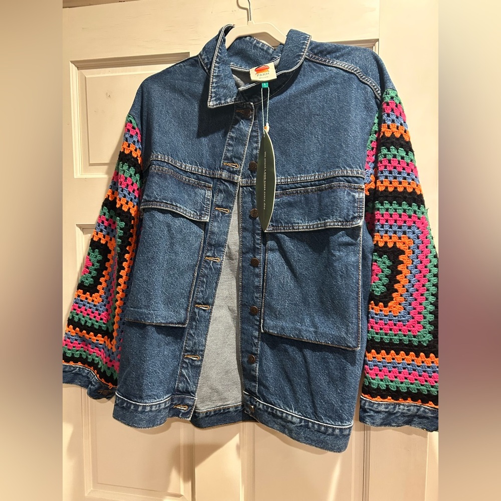 FARM Rio Denim Blue Crochet Jacket - Picture 5 of 12